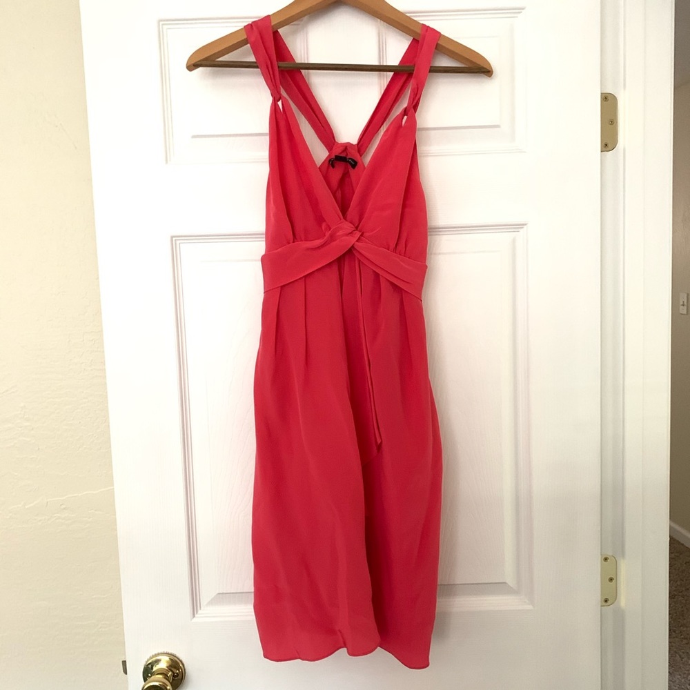 Banana Republic hot pink silk dress